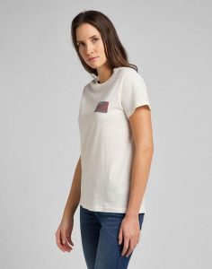 DAMSKI T-SHIRT LEE CREW NECK TEE ECRU L41LYGNQ 112109069. T-shirty Lee, l, bez wzorów, bez kołnierzyka, bez ramiączek. Za 69,99 zł.