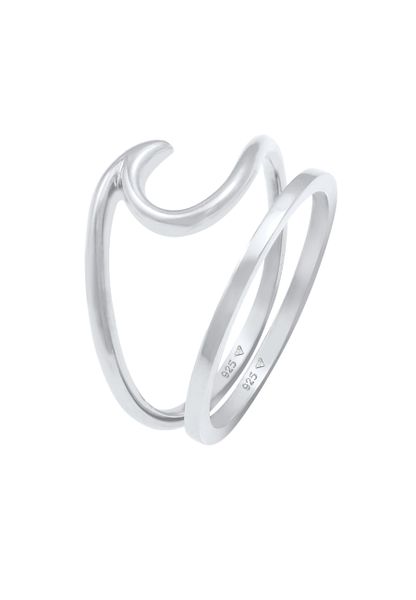 Elli Damski zestaw fale Basic morski ze srebra próby 925 Sterling Silver Pierścionki 1 ct. Szare pierścionki Elli, srebrne. Za 378,99 zł.