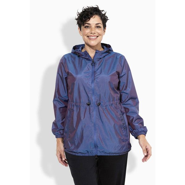 Damskie Kurtka funkcyjna błyszcząca hydrofobowa kaptur. Fioletowe kurtki Ulla Popken, plus size, bez wzorów, z materiału, bez kaptura. Za 429,99 zł.