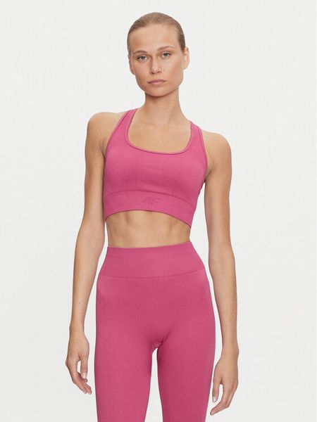 4F Biustonosz sportowy 4FWAW24USBAF141 Różowy. Czerwone biustonosze sportowe 4f, bez wzorów, z syntetyku. Za 79,99 zł.