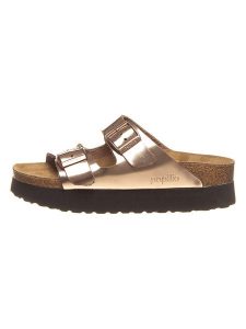 Papillio Skórzane klapki "Arizona" w kolorze miedzianym rozmiar: 39. Brązowe klapki Papillio, bez wzorów, z otwartym noskiem, bez obcasa. Za 156,98 zł.