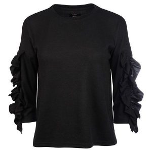 Only Panie Sweter Wiosna Ida 3/4 Wzburzyć Pullover Knt Blacka (Rozmiar S). Swetry klasyczne marki ONLY. W wyprzedaży za 45,00 zł.