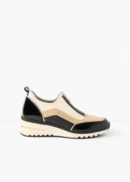 Sneakersy marki Marco Tozzi z zamkiem błyskawicznym. Czarne buty sportowe bonprix, bez wzorów, bez zapięcia. Za 249,99 zł.