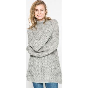 Vero Moda - Sweter Buellton. Szare swetry klasyczne marki Vero Moda, z dzianiny, z krótkim rękawem. W wyprzedaży za 129,90 zł.