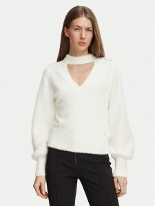 Guess Sweter W6BR74 Z1761 Kremowy Regular Fit. Białe swetry klasyczne Guess, xs, bez kołnierzyka. Za 434,99 zł.