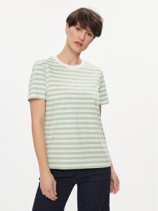 Pieces T-Shirt Ria 17146339 Zielony Regular Fit. Zielone t-shirty Pieces, xs, bez wzorów, z bawełny, bez kołnierzyka, bez ramiączek. Za 79,99 zł.