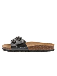 Billowy Klapki w kolorze czarnym rozmiar: 38. Czarne klapki Billowy, bez wzorów, z otwartym noskiem, bez obcasa. Za 133,95 zł.