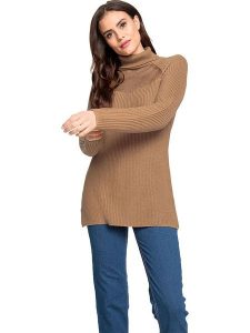 Heine Sweter w kolorze jasnobrązowym rozmiar: 34. Brązowe golfy Heine, bez wzorów, z bawełny. Za 52,55 zł.