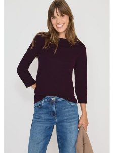 Cecil Koszulka w kolorze fioletowym rozmiar: S. Różowe bluzki Cecil, s, bez wzorów, z bawełny, bez kołnierzyka, bez ramiączek. Za 74,11 zł.