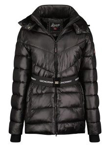 Geographical Norway Kurtka zimowa "Elenor" w kolorze czarnym rozmiar: XL. Czarne kurtki Geographical Norway, na zimę, xl, bez wzorów, z puchu, bez kaptura. Za 260,96 zł.