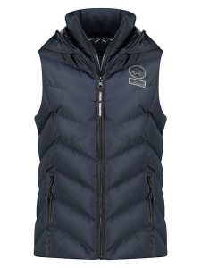 Geographical Norway Kamizelka pikowana "Valor" w kolorze granatowym rozmiar: M. Niebieskie kamizelki Geographical Norway, m, bez wzorów, bez kołnierzyka, bez ramiączek, bez kaptura. Za 211,81 zł.