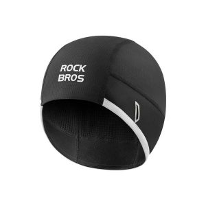 Czapka rowerowa Rockbros zimowa wiatroodporna. Czarne czapki ROCKBROS, bez wzorów, sportowe. Za 49,90 zł.