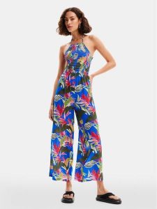 Desigual Kombinezon Tropical Party 24SWMW22 Kolorowy Regular Fit. Kombinezony Desigual, na imprezę, l, bez wzorów, z wiskozy, bez kołnierzyka, bez ramiączek. Za 269,99 zł.