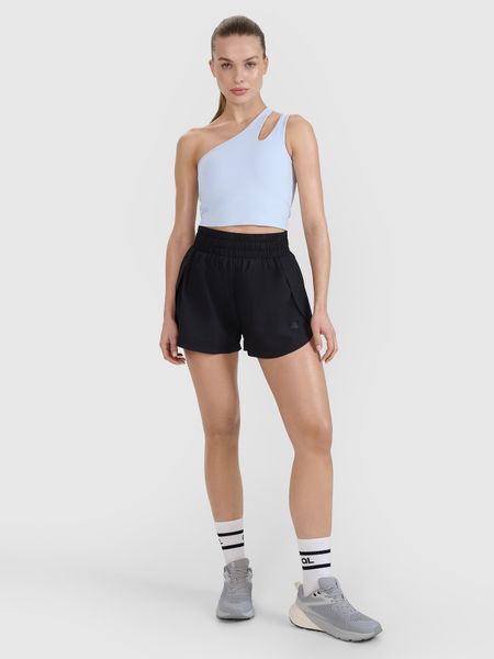 4F Spodenki treningowe szybkoschnące damskie 4F x Anna Lewandowska - czarne XL. Czarne spodenki sportowe 4f, s, bez wzorów, z elastanu, z podwyższonym stanem, na fitness i siłownię. Za 129,99 zł.