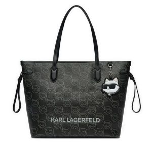 Torebka KARL LAGERFELD. Czarne shopper bag KARL LAGERFELD, bez wzorów, bez dodatków. Za 589,99 zł.