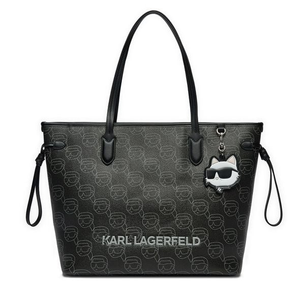 Torebka KARL LAGERFELD. Czarne shopper bag KARL LAGERFELD, bez wzorów, bez dodatków. Za 589,99 zł.