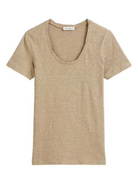 Marc O´Polo Koszulka w kolorze beżowym rozmiar: M. Brązowe bluzki m, bez wzorów, z bawełny, bez kołnierzyka, bez ramiączek. Za 78,66 zł.
