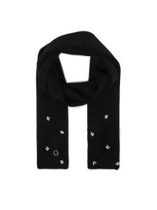 Guess Szalik AW5636 VIS03 Czarny. Czarne rękawiczki Guess, z aplikacjami, z wiskozy. Za 234,99 zł.
