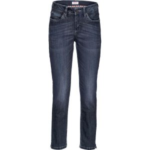 "Dżinsy ""komfort-stretch"" z rozcięciami, dł. 7/8". Niebieskie jeansy bonprix, bez wzorów, z jeansu. Za 84,99 zł.