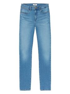 Wrangler Dżinsy - Skinny fit - w kolorze niebieskim rozmiar: W36/L32. Niebieskie jeansy Wrangler, z aplikacjami. Za 184,02 zł.