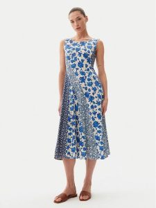 Weekend Max Mara Sukienka letnia Cubano 2515621062 Niebieski Relaxed Fit. Niebieskie sukienki Weekend Max Mara, na lato, xs, bez wzorów, z bawełny, bez kołnierzyka, bez ramiączek. Za 629,99 zł.