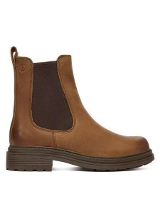 Clarks Sztyblety Orinoco3 Top 26182904 Brązowy. Brązowe botki Clarks, bez wzorów, ze skóry, bez obcasa, na płaskiej podeszwie, bez zapięcia. Za 569,99 zł.