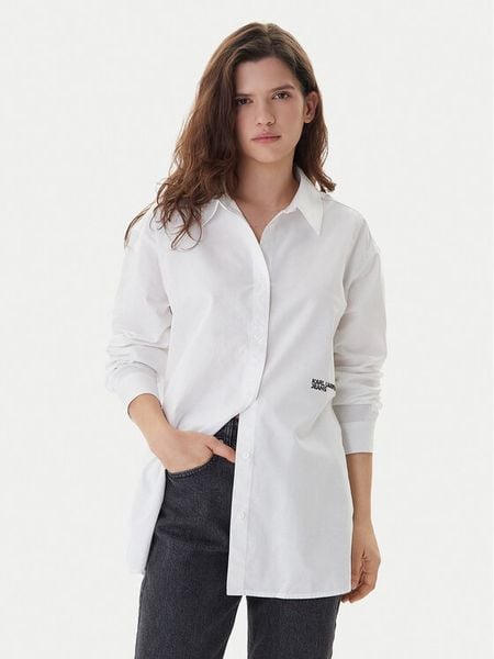 Karl Lagerfeld Jeans Koszula A3W11010 Biały Regular Fit. Białe koszule Karl Lagerfeld Jeans, s, bez wzorów, z bawełny, bez kołnierzyka, bez ramiączek. Za 379,99 zł.