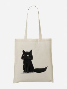 WOOOP Torba "Sitting Cat" w kolorze kremowo-czarnym - 36 x 43 cm rozmiar: onesize. Brązowe shopper bag Wooop, bez wzorów, z bawełny, na ramię, bez dodatków. Za 39,99 zł.