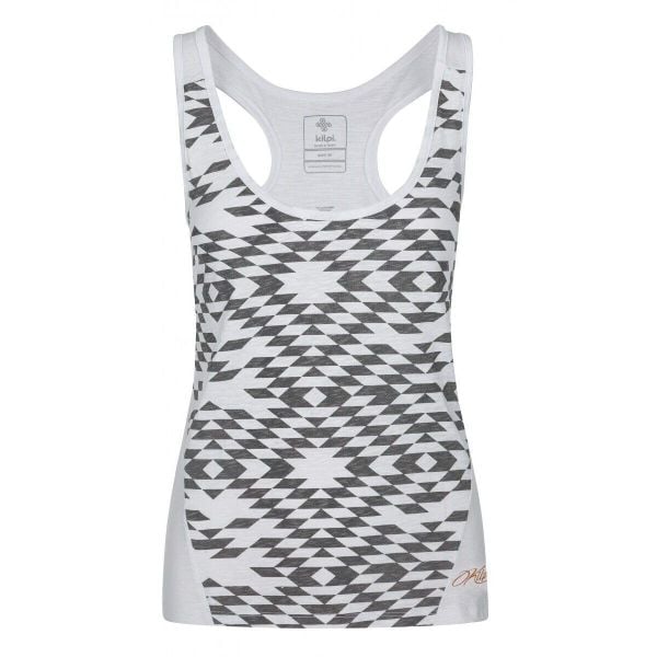 Top damski Kilpi NICA-W bawełniany. Białe topy Kilpi, l, bez wzorów, z bawełny, sportowe, bez kołnierzyka, bez ramiączek. Za 50,25 zł.