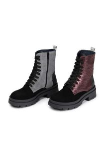 Anna Morellini Skórzane botki "Simoldo" w kolorze czarnym ze wzorem rozmiar: 37. Czarne botki Anna Morellini, bez wzorów, bez obcasa, bez zapięcia. Za 297,97 zł.