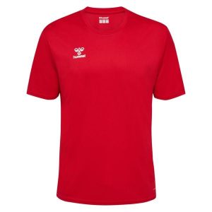 Koszulka Poliestrowa Essential Jersey S/S. Czerwone bluzki Hummel, m, bez wzorów, z jersey, sportowe, bez kołnierzyka, bez ramiączek. Za 117,00 zł.