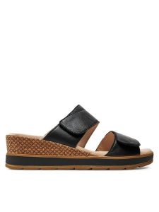Caprice Klapki 9-27250-42 Czarny. Czarne klapki Caprice, bez wzorów, ze skóry, bez obcasa. Za 183,99 zł.