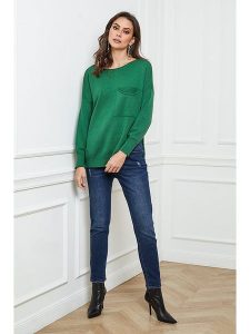 Joséfine Sweter "Monza" w kolorze zielonym rozmiar: XL. Zielone swetry oversize Joséfine, xl, bez wzorów, z kaszmiru, bez ramiączek. Za 131,74 zł.