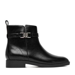 Botki Nine West. Czarne botki Nine West, bez wzorów, bez obcasa, na płaskiej podeszwie, bez zapięcia. Za 269,99 zł.