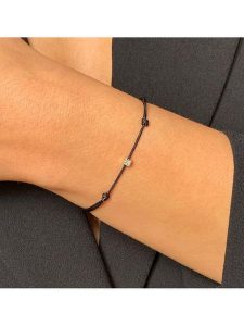 DIA DIAMONDS Srebrna bransoletka z diamentami rozmiar: onesize. Czarne bransoletki DIA DIAMONDS, z diamentem, srebrne. Za 118,56 zł.