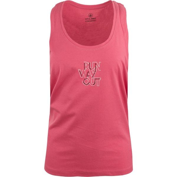 Glemo DPT Chloe bawełniany top damski, różowy neon, z nadrukiem. Czerwone topy WOMEN'S BEST, s, bez wzorów, z bawełny, sportowe, bez kołnierzyka, bez ramiączek. Za 143,99 zł.