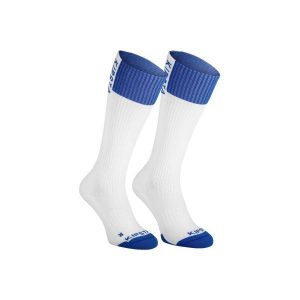 Skarpety do gry w siatkówkę V500 biało-niebieskie. Skarpetki marki ALLSIX. Za 19,99 zł.
