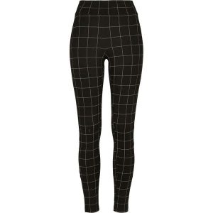 Damskie klasyczne legginsy miejskie z wysoką talią. Białe legginsy Urban Classics, bez wzorów, z elastanu, z podwyższonym stanem. Za 127,20 zł.