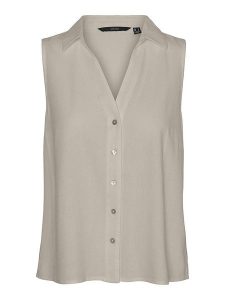 Vero Moda Top w kolorze szarym rozmiar: L. Szare bluzki Vero Moda, l, bez wzorów, bez kołnierzyka, bez ramiączek. Za 87,81 zł.