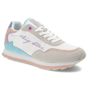 Białe Sneakersy Big Star Damskie Modne Półbuty. Białe buty sportowe Big Star, z aplikacjami, ze skóry, bez zapięcia. Za 169,00 zł.