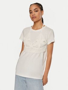 ViCOLO T-Shirt RB0816 A Biały Regular Fit. Białe t-shirty ViCOLO, s, bez wzorów, z bawełny, bez kołnierzyka, bez ramiączek. Za 139,99 zł.