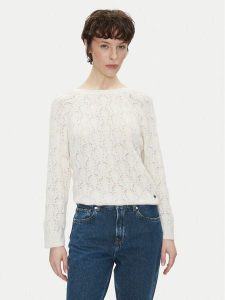 Pepe Jeans Sweter Nova PL702239 Écru Regular Fit. Swetry klasyczne Pepe Jeans, s, z jeansu, bez kołnierzyka. Za 269,99 zł.