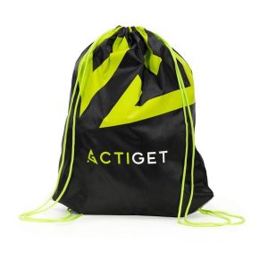 Worek plecak na buty odzież sportową torba ze ściągaczem na trening 20 L. Czarna plecaki ACTIGET, bez wzorów, z materiału, przez ramię. Za 6,95 zł.