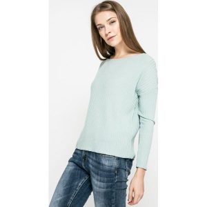 Jacqueline de Yong - Sweter. Szare swetry klasyczne marki Jacqueline de Yong, z dzianiny, z krótkim rękawem. W wyprzedaży za 49,90 zł.