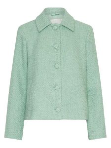 MOSS COPENHAGEN Kurtka koszulowa "Aiste Abriella" w kolorze zielonym rozmiar: M/L. Zielone kurtki Moss Copenhagen, l, bez wzorów, bez kaptura. Za 217,99 zł.