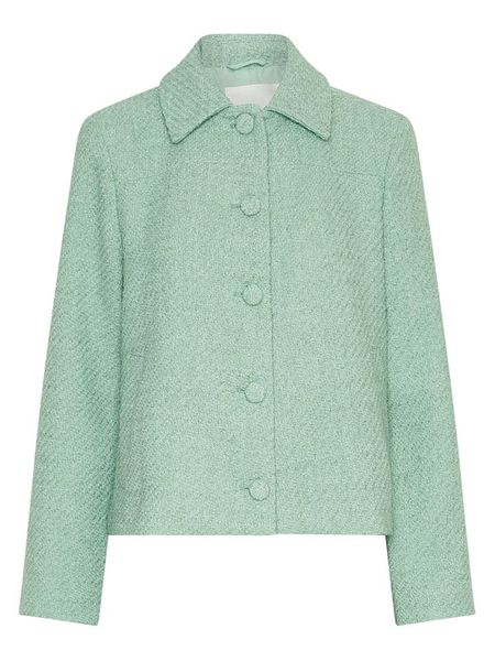 MOSS COPENHAGEN Kurtka koszulowa "Aiste Abriella" w kolorze zielonym rozmiar: S/M. Zielone kurtki Moss Copenhagen, m, bez wzorów, bez kaptura. Za 217,99 zł.