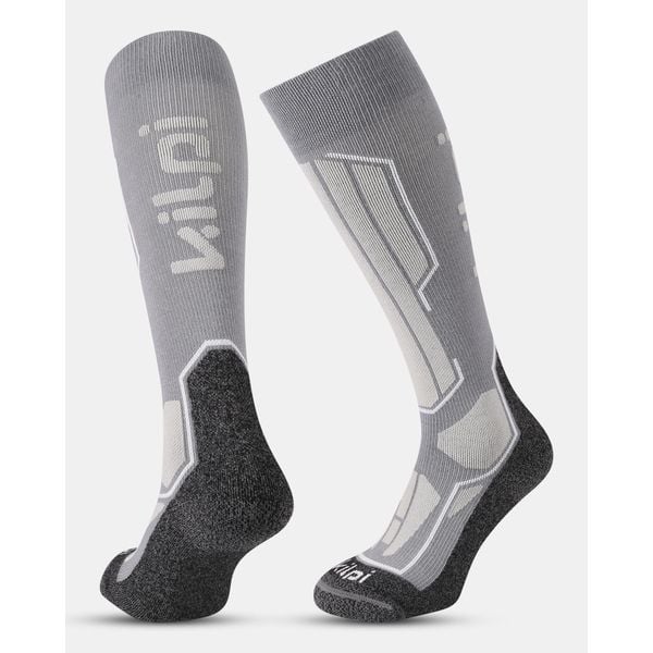 Podkolanówki narciarskie unisex Kilpi RACER-U. Szare skarpetki Kilpi, bez wzorów. Za 101,89 zł.