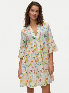Vero Moda Sukienka letnia Elena 10357444 Żółty jasny Regular Fit. Żółte kombinezony Vero Moda, na lato, s, bez wzorów, z bawełny, bez kołnierzyka, bez ramiączek. Za 219,99 zł.