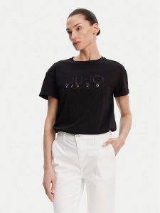 Liu Jo T-Shirt WA5007 JS923 Czarny Relaxed Fit. Czarne t-shirty Liu Jo, xs, bez wzorów, z bawełny, bez kołnierzyka, bez ramiączek. Za 259,99 zł.