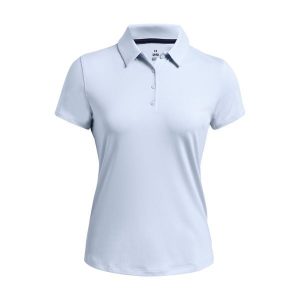 Damska koszulka polo Under Armour Playoff. Niebieskie bluzki Under Armour, bez wzorów, sportowe, bez kołnierzyka, bez ramiączek. Za 294,50 zł.